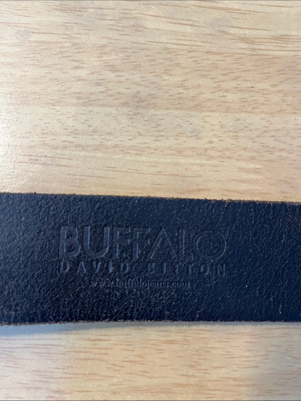Buffalo David Bitton Black Leather Belt with Silver Buckle